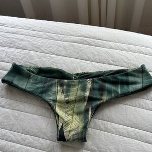 Midori Green Leaf Print Bikini Bottom